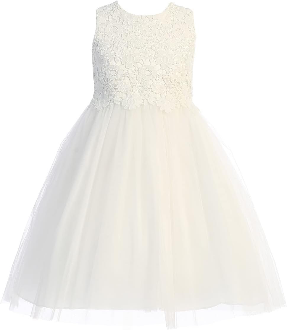 Ivory Flower Girl Dresses for Wedding Toddler - Ivory Lace Baptism Dress - Lace Flower Girl Dress Rustic Vestidos Niñas Boda