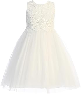 Ivory Flower Girl Dresses for Wedding Toddler - Ivory Lace Baptism Dress - Lace Flower Girl Dress Rustic Vestidos Niñas Boda - Buy now