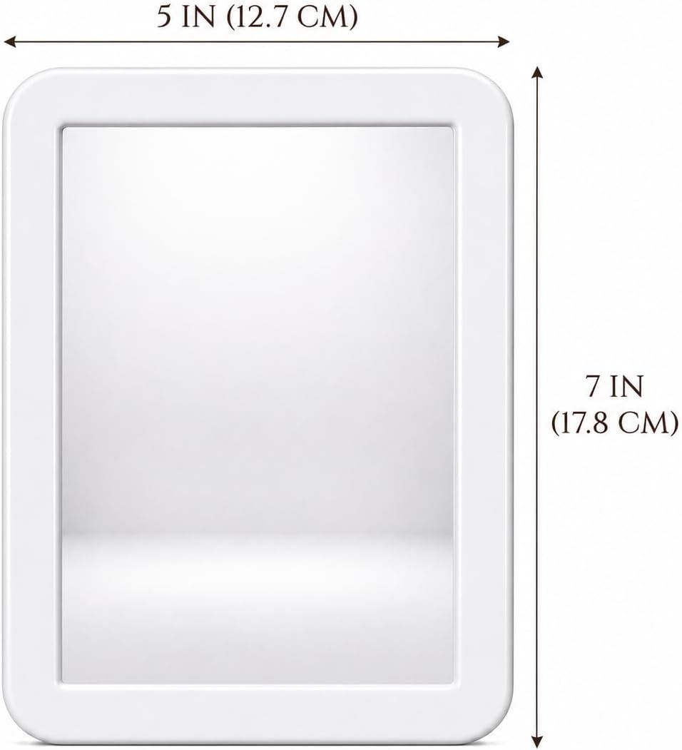 Magnetic Locker Mirror, 5"x7", Small Rectangular Mirror for The Back of Locker Doors, Suitable for School lockers, Work lockers, Home refrigerators, Magnetic whiteboards, Locker Accessories (White) image 2