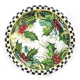 Mackenzie Childs Holly & Berry Courtly Check Christmas Salad & Dessert Paper Plates (20 Count)