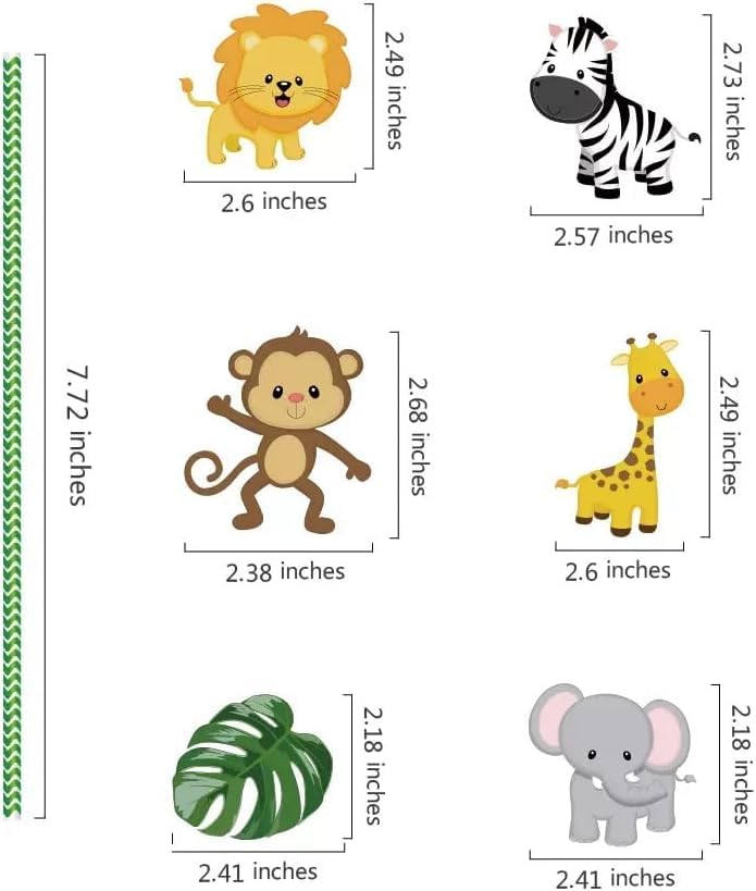 Pitillos de papel con animales de la selva, 36 piezas miniatura 3