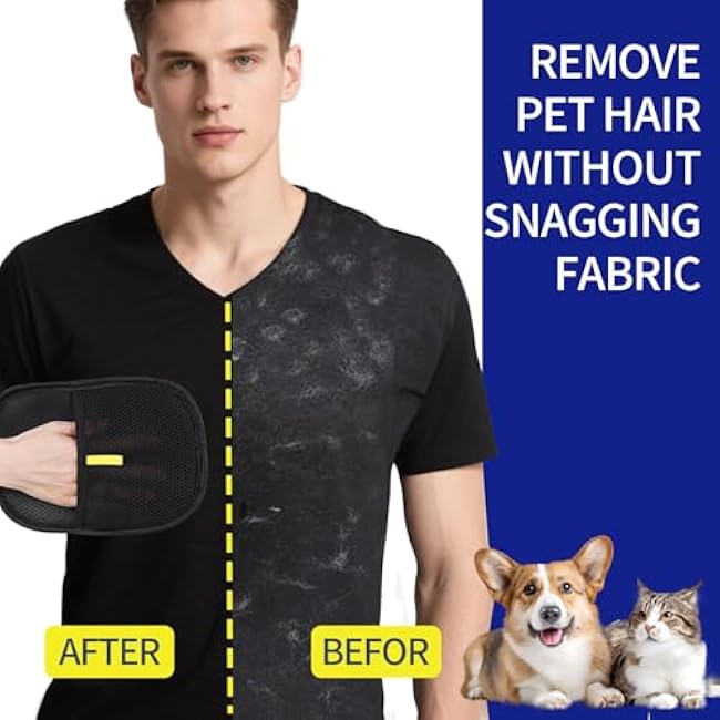 Pet Hair Removal Glove for Dogs & Cats-Upgraded Electrostatic Pet Hair Grooming Glove, Reusable Magic Brush Tool for Furniture, Couch, Carpet, Car Seats-uS9ykiht