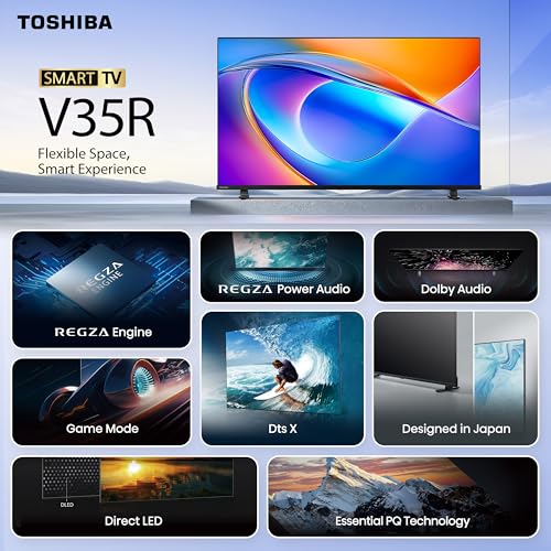 Image of Toshiba 100 cm (40 Inches) HD Ready Smart LED TV | Dolby Audio & DTS Virtual:X | Game Mode | REGZA Engine | VIDAA OS | 40V35RP (Black)
