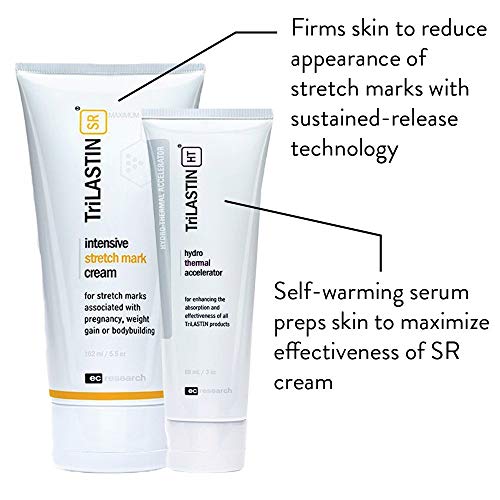 TriLASTIN-SR Intensive Stretch Mark Cream Bundle with Hydro-Thermal Accelerator (5.5 & 3 oz) | Fast-Acting Stretch Marks Cream with Absorption Enhancing Serum | Hypoallergenic & Paraben-free - Image 3