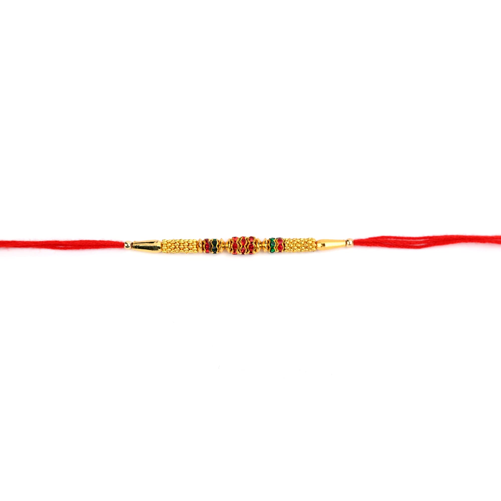 RUDRA CENTREBeautiful Multicolor Rakhi in Red Thread
