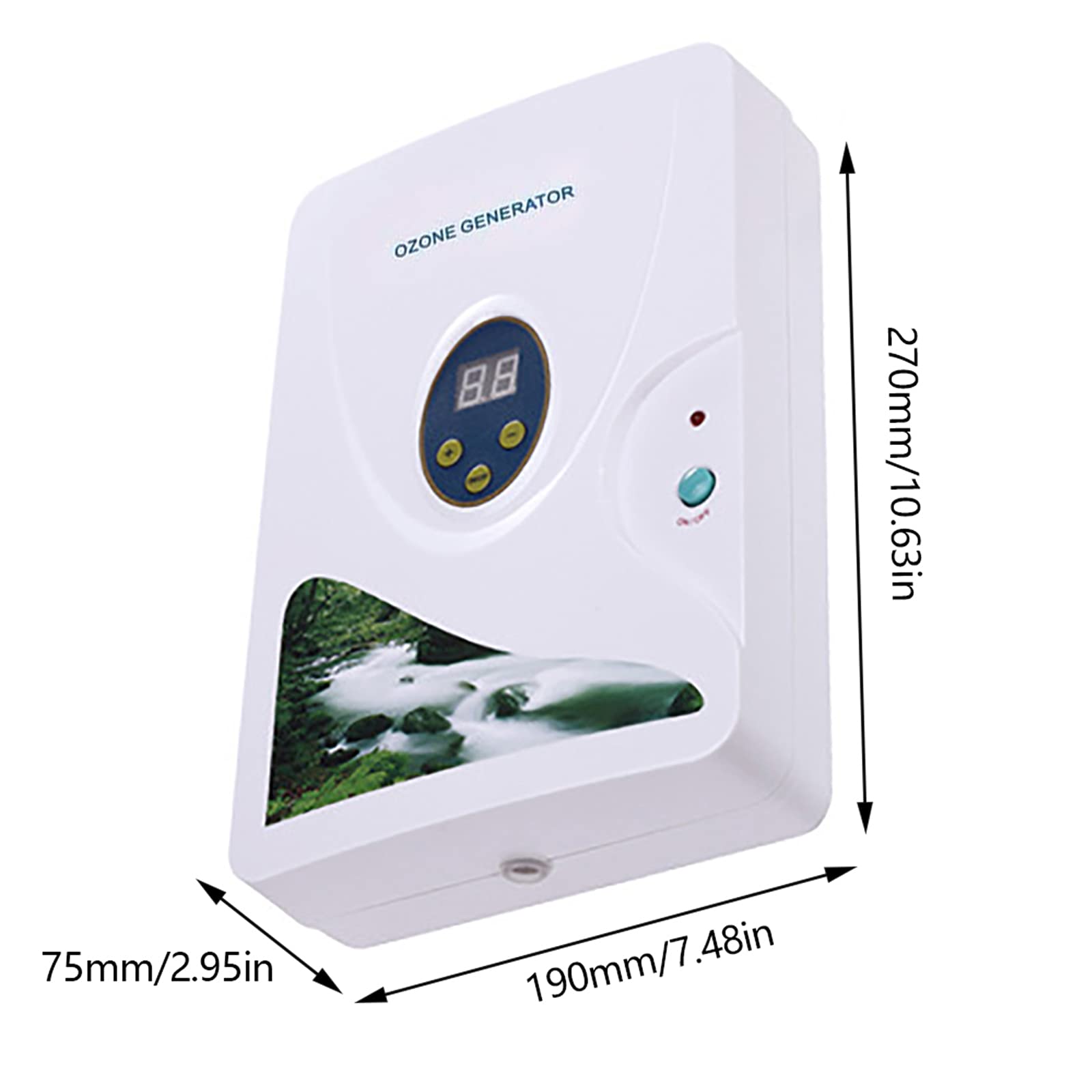 Generador de ozono máquina de limpieza, generador de ozono multiusos 600 mg/h, con función de temporizador e indicador LED, para la limpieza de aire y agua, para frutas, verduras