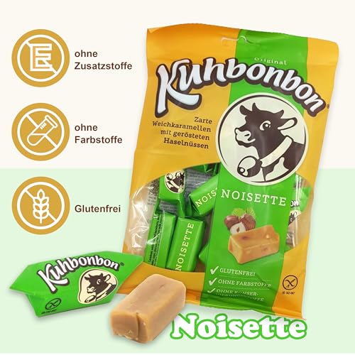 Kuhbonbon Classic Bundle - Süßigkeiten Großpackung mit Classic (200g), Salted Caramel (175g), Milch & Honig (200g) und Noisette (175g) Karamellbonbons - Die originale Sweets - Karamellen für jeden Tag