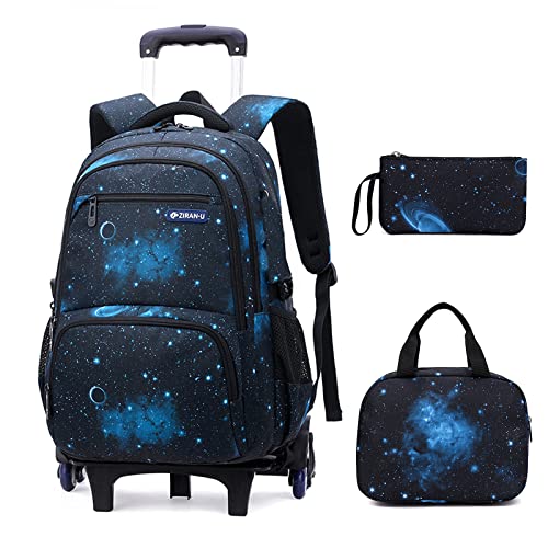 Galaxy Wheeled Boys Rolling School Backpack