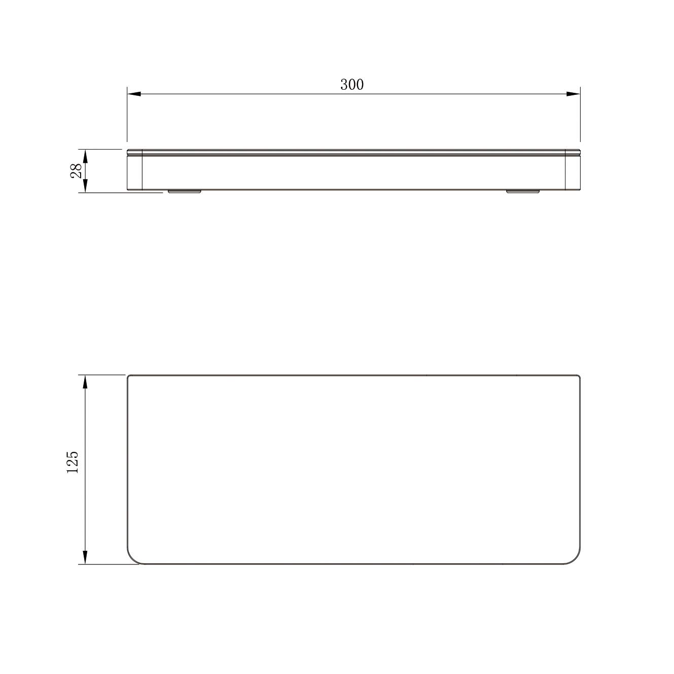 BERNSTEIN Wandboard Badablage G503 Edelstahl - mit Ablage aus Glas