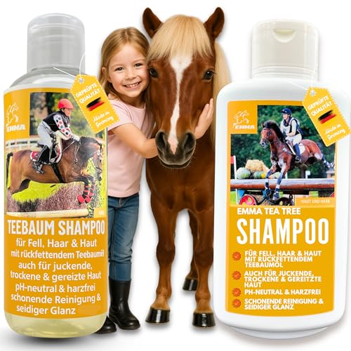 Champú de aceite de árbol de té, champú para caballos con aceite de árbol de té, picor, champú para perros, champú para caballos, piel sensible, cuidado del pelaje, perro caballo, limpia la piel con