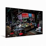 Premium Textil-Leinwand 120 x 80 cm Quer-Format Taipeh, Garküche | Wandbild, HD-Bild auf Keilrahmen, Fertigbild auf hochwertigem Vlies, Leinwanddruck von Dieter Gödecke