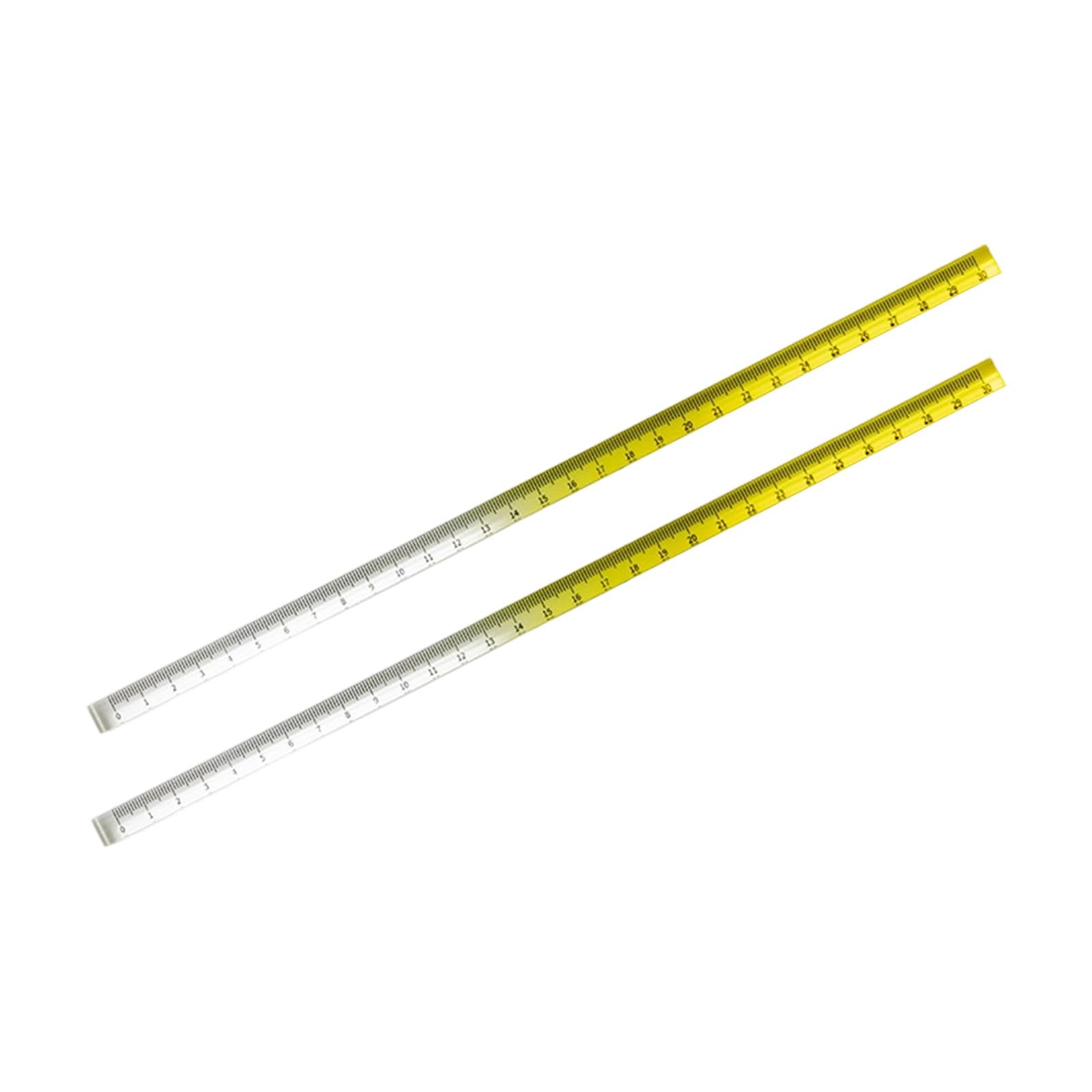 Hsioluted Gradient Fluorescent 2Pcs Measuring Ruler Set With Inches Centimeters For Classroom Home Offices Colorful Rulers Acrylic Ruler Straight Clear Set