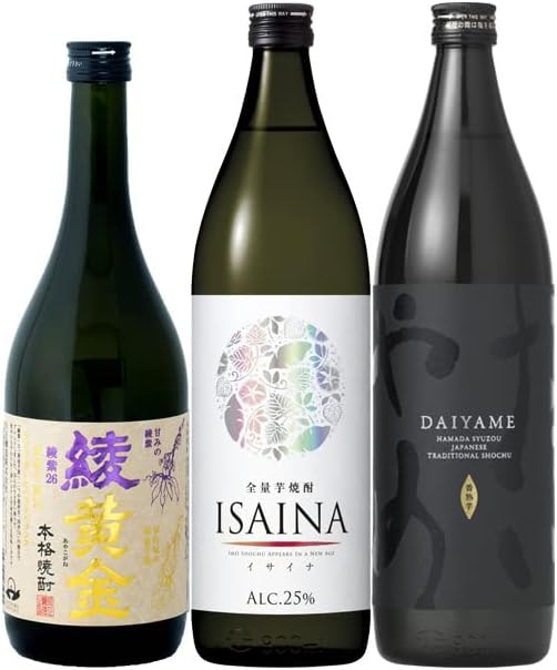 逸酒創伝 フルーティー 芋焼酎 3本 飲み比べセット 720ml 900ml 綾黄金 ISAINA だいやめ 焼酎