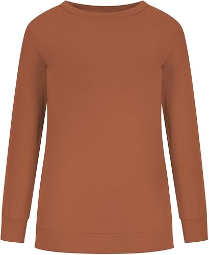 Miniatura 5 de JUSLIO Suéteres de color sólido para mujer, blusas de invierno simples, blusa de uso diario, manga larga, tallas grandes