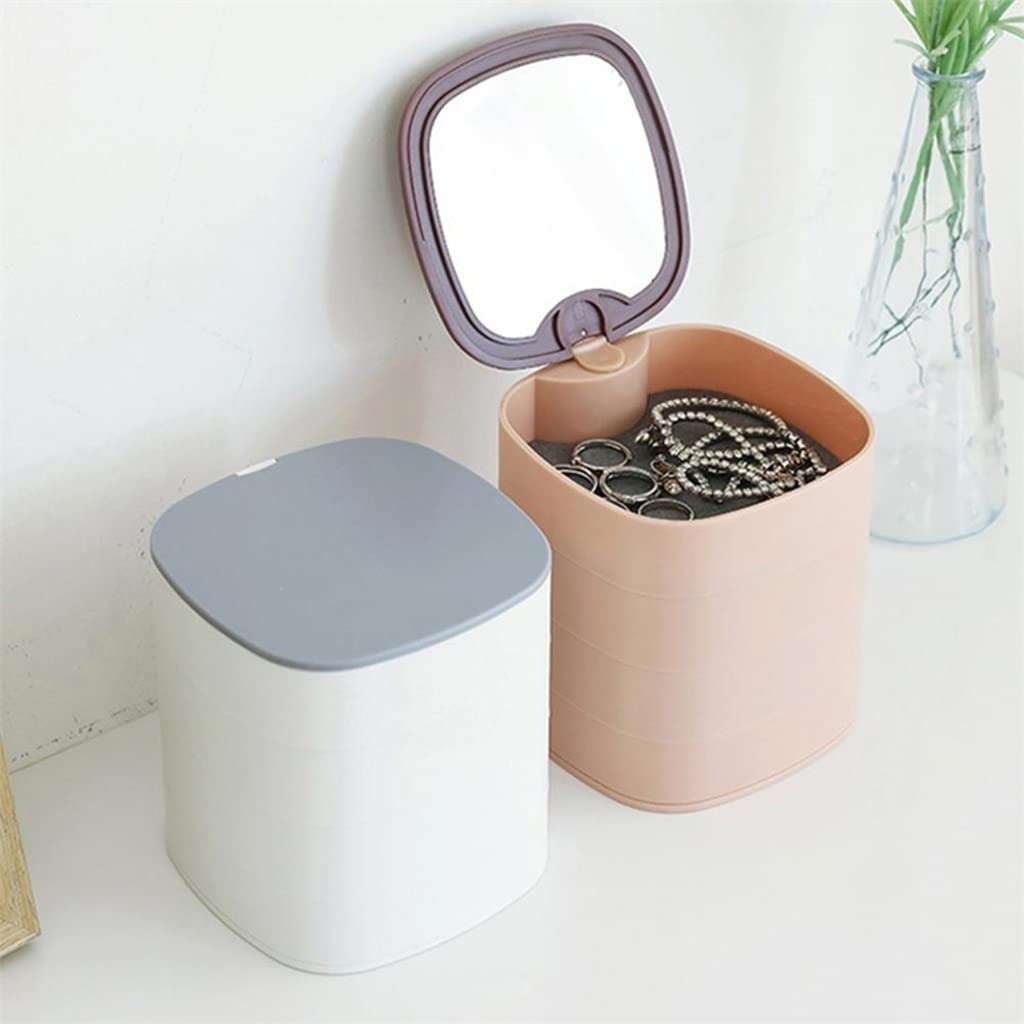 Caja de Almacenamiento de Accesorios giratoria, Caja de Almacenamiento en Capas para Pendientes, Horquillas, tocados y Espejos