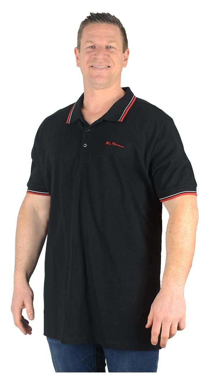Ben Sherman Men's Black Kingsize 59310 Signature Polo Shirt 3XL