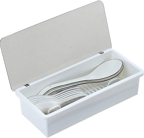 AIYoo - Bandeja grande para cubiertos con tapa, organizador de cubiertos de cocina y cajón de utensilios, contenedor de almacenamiento para