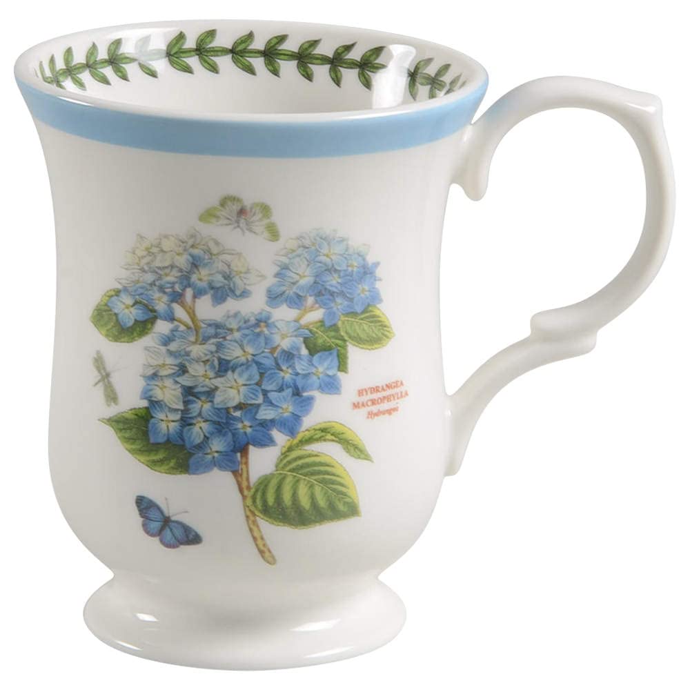 Portmeirion Botanic Garden Terrace Blue Border Hydrangea Mug Porcelain Fine China