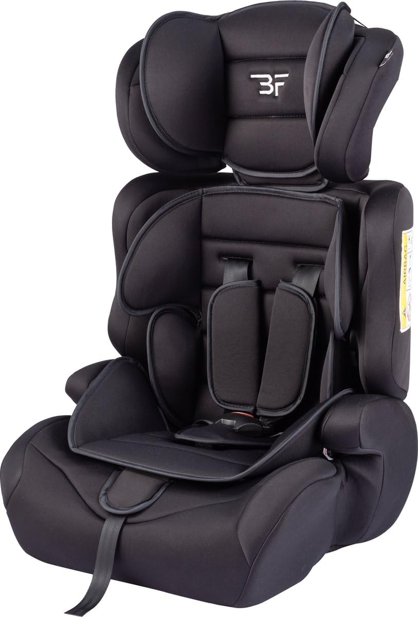 Bebies First Kinderautositz Kindersitz Grandtour i-Size – Gruppe 1/2/3 (76-150 cm) – Autositz mit Gurtbefestigung, abnehmbarer Rückenlehne & Höhenverstellbare Kopfstütze – Schwarz