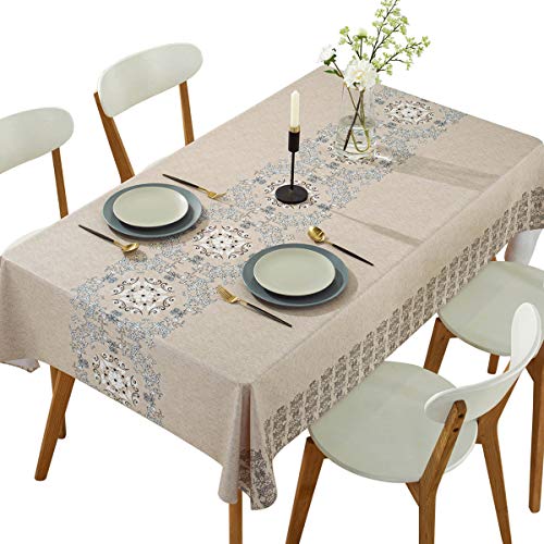 DUOFIRE Mantel de vinilo rectangular de peso pesado, cubierta de mesa resistente al agua (54 x 70 pulgadas, color-no.032) Cover