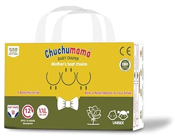 Chuchumama baby taped style diaper, Extream Extra Large (XXL) Size Baby taped style Diaper , 17-25 kg, Combo Pack of 1, 50 count Per Pack, 50 count, with Bubble Bed Technology for comfort (3XL)