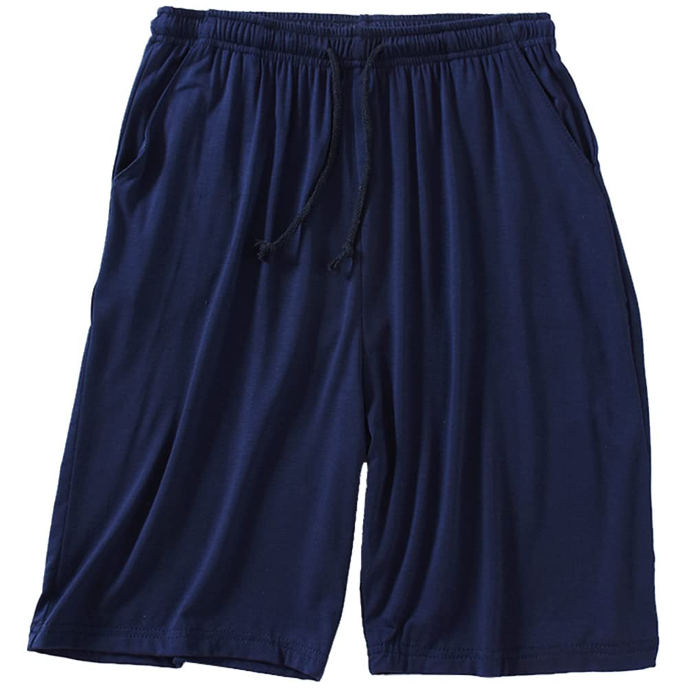 Men's Pyjama Shorts Comfy Model Nightwear Super Soft Lounge Wear Shorts Pyjama Bottoms,Navy,8XL