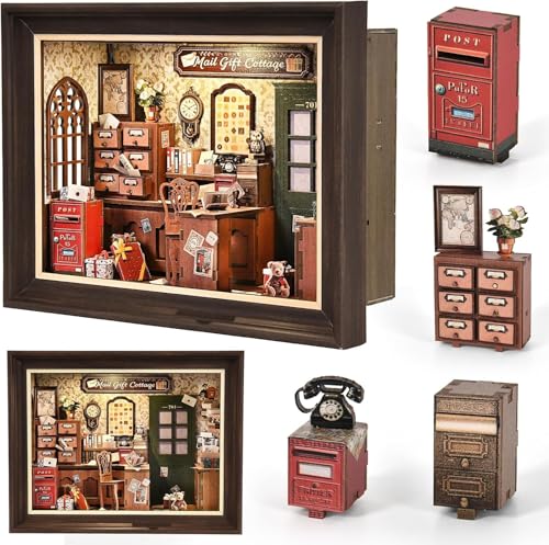 CRESYMME ドールハウス ミニチュア ブックヌック キット 木製 立体パズル DIY 手作り 大人向け（時を運ぶ郵礼舎）