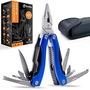 Multitool Messer, Geschenke für Vater, Ehemann, Männer, Vatertag. 15-in-1 Werkzeug inkl. Faltsäge, Drahtschneider, Zange…