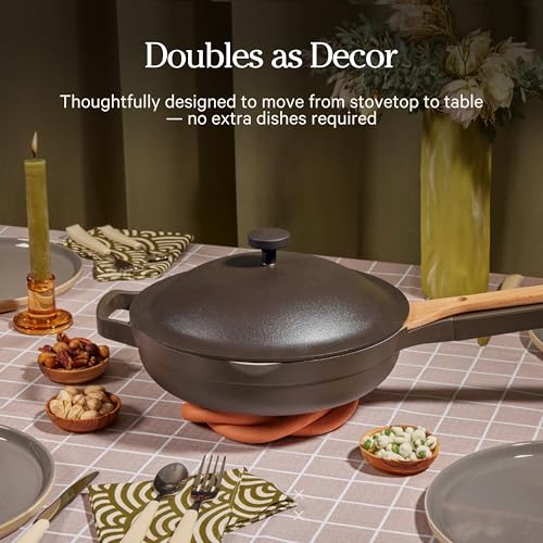 Our Place Mini Always Pan | 8.5" Ceramic Pan with Modular Lid & Beechwood Spatula | Patented 10-in-1 Nonstick, Non-Toxic Cookware Made Without PFAS | Induction & Oven-Safe up to 450°F | Char by Our Place - Image 7