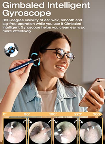 Ear Camera,Ear Wax Removal Tool,Bebird Ear Cleaner Tweezers,10 Megapixels Ear Camera,Gimbaled Gyroscope, 6 Earwax Removal Kit,12 Ear Spoon,Base Storage,Ear Cleaning Kit For Iphone, Android #TOP1