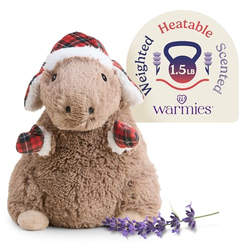warmies Microwavable & Weighted Stuffed Animals Holiday Capybara - Heated Stuffed Animal Plushie for Warmth & Comfort - Christmas Winter Soft Plush Toys for Children (Boys Girls Babies & Toddlers)