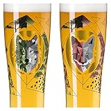RITZENHOFF 3481002 Szklanki do piwa pszenicznego 500 ml - zestaw 2 szt. - seria czas przydatności zestaw nr 2, 2 sztuki z wielokolorowym nadrukiem cyfrowym