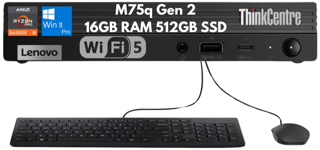 Amazon.com: Lenovo ThinkCentre M75q Gen 2 Mini PC de escritorio