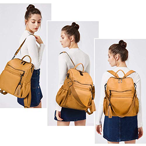 Roulens Women's Fashion Backpack Purses Fashion Leather Large Design Ladies College Shoulder Bags Pu Leather Travel Bag #TOP6