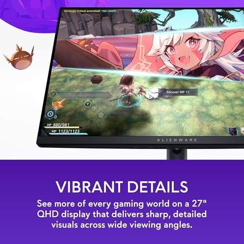 Alienware 27 Gaming Monitor - AW2725DM - 27-inch QHD (2560 x 1440) up to 180 Hz Display, 1ms Gray to Gray, IPS Panel, NVIDIA G-SYNC, AMD Freesync, VESA AdaptiveSync, VESA DisplayHDR 400 by Alienware - Image 2