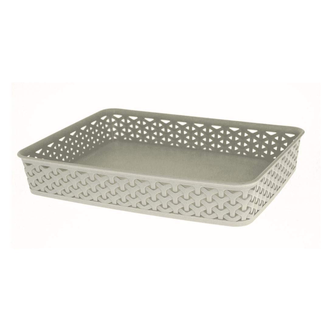Curver Grey Rattan A4 Tray (Grey)
