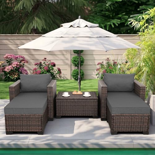 Valita 5 Pieces Wicker Outdoor Furniture Set