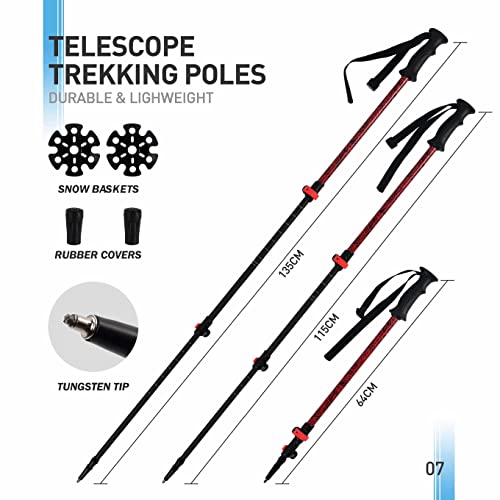 G2 21 Inches Light Weight Snowshoes For Women Men Youth, Set With Trekking Poles, Tote Bag, Gaiters,Special Fast Ratchet Binding, Red Available #TOP3