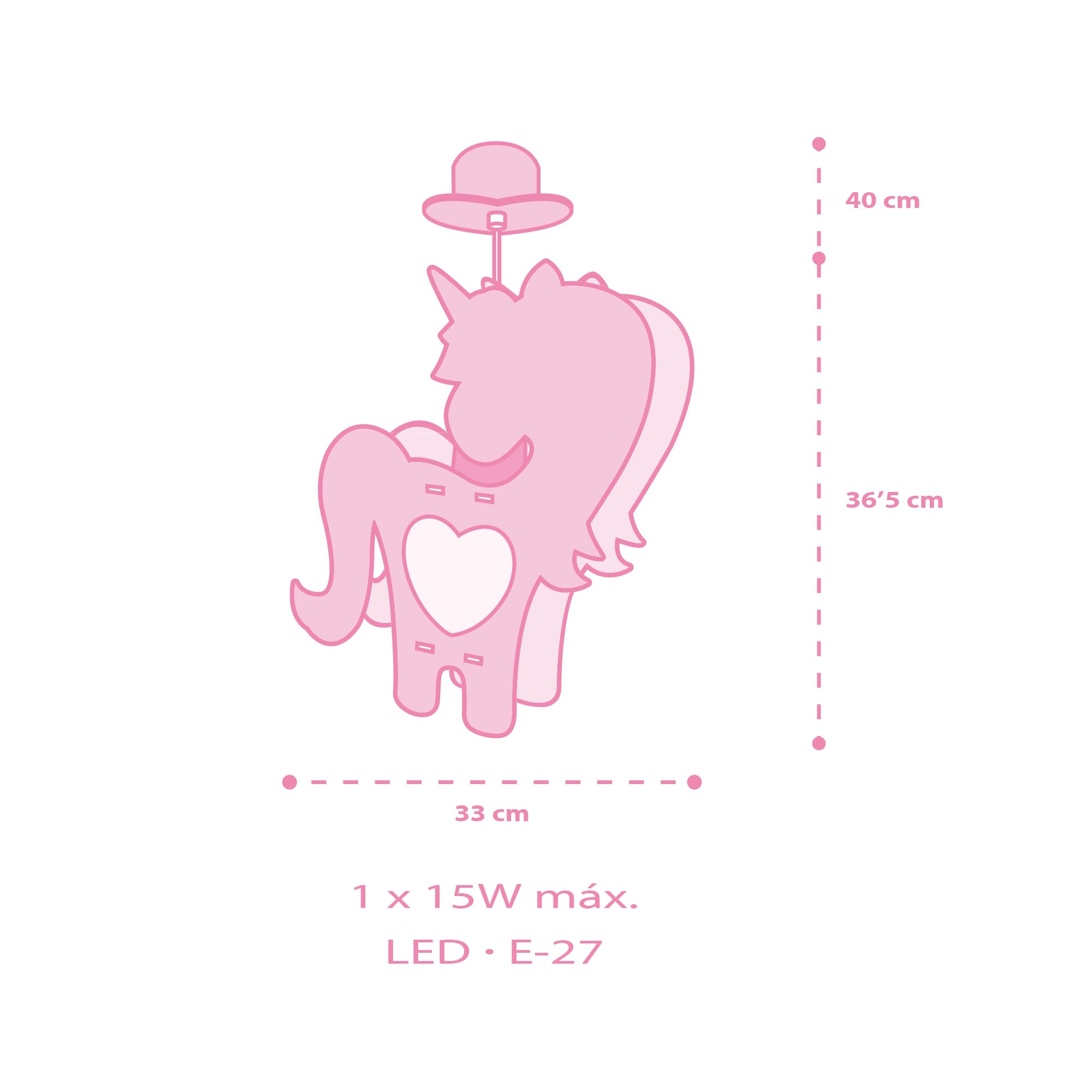 Dalber Lustre Chambre Lampe Suspension Enfand Licorne
