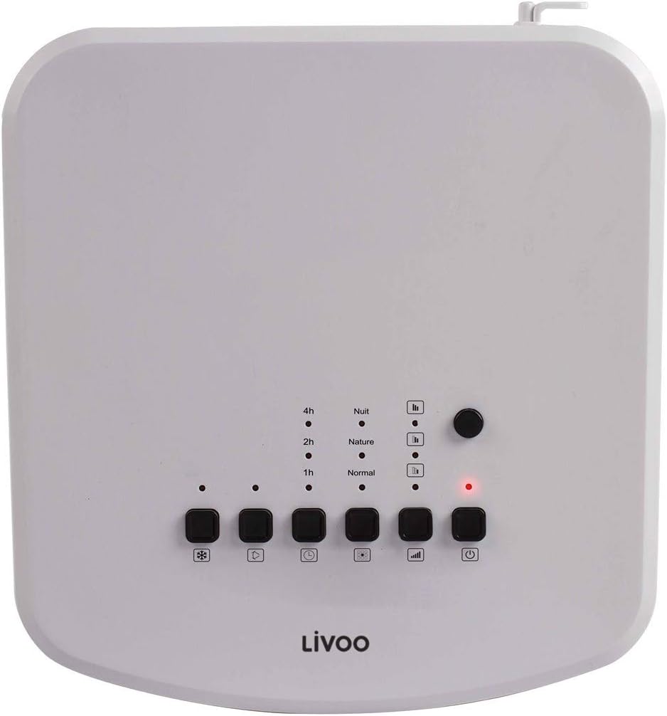 Top control panel of the LIVOO Mobile Air Cooler with various buttons and indicator lights.