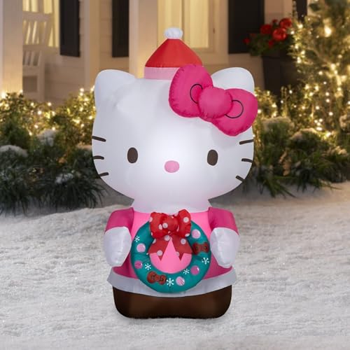 Hello Kitty Christmas Inflatable, Indoor/Outdoor Holiday Decoration, 4.5 Ft Tall by Gemmy - Used condition - Image 2