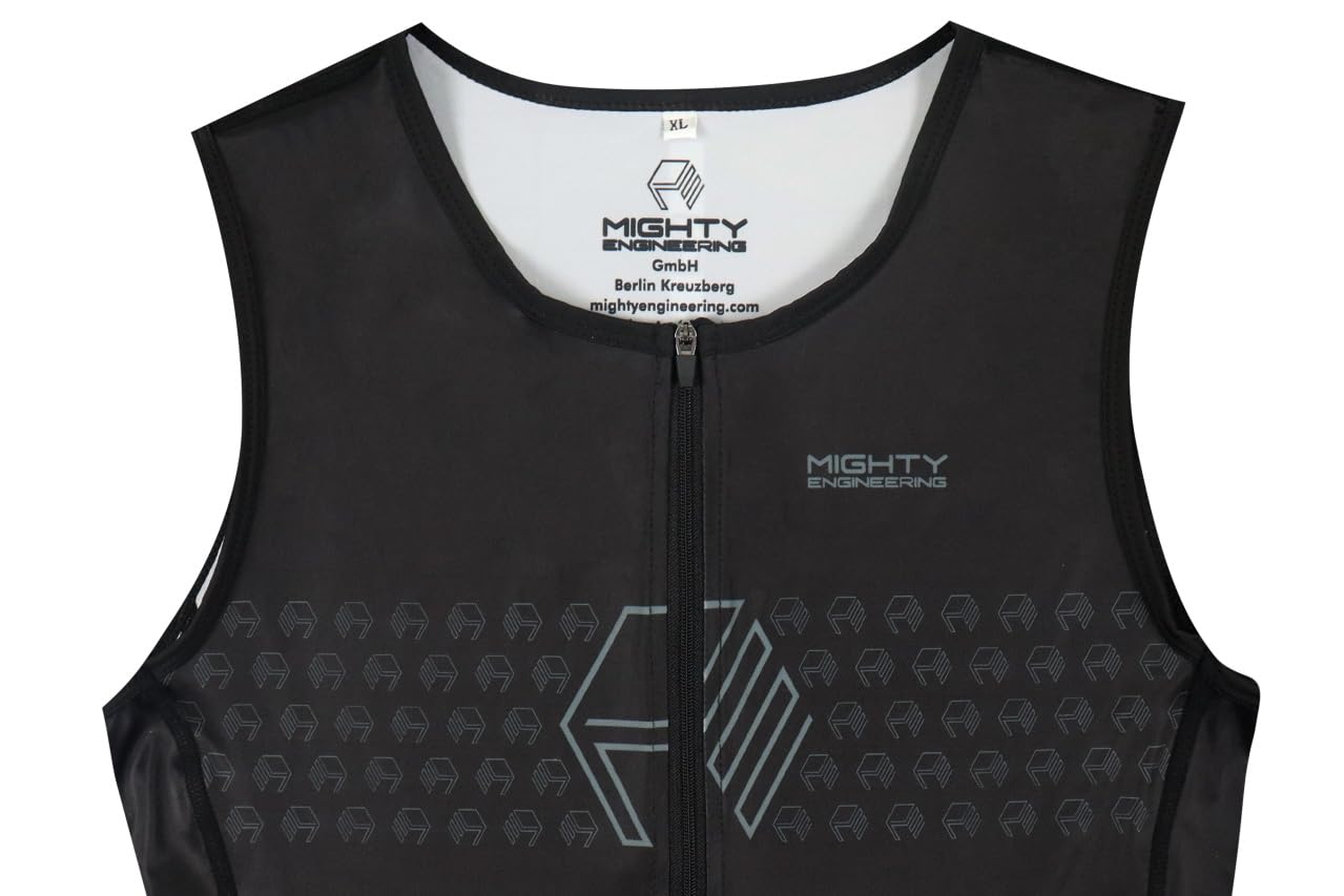Trisuit B4B, Triathlon Anzug, Triathlonanzug, Schwarz, Ärmellos, ultra schnell und power Optik, für Training, Sprint und olympische Distanzen