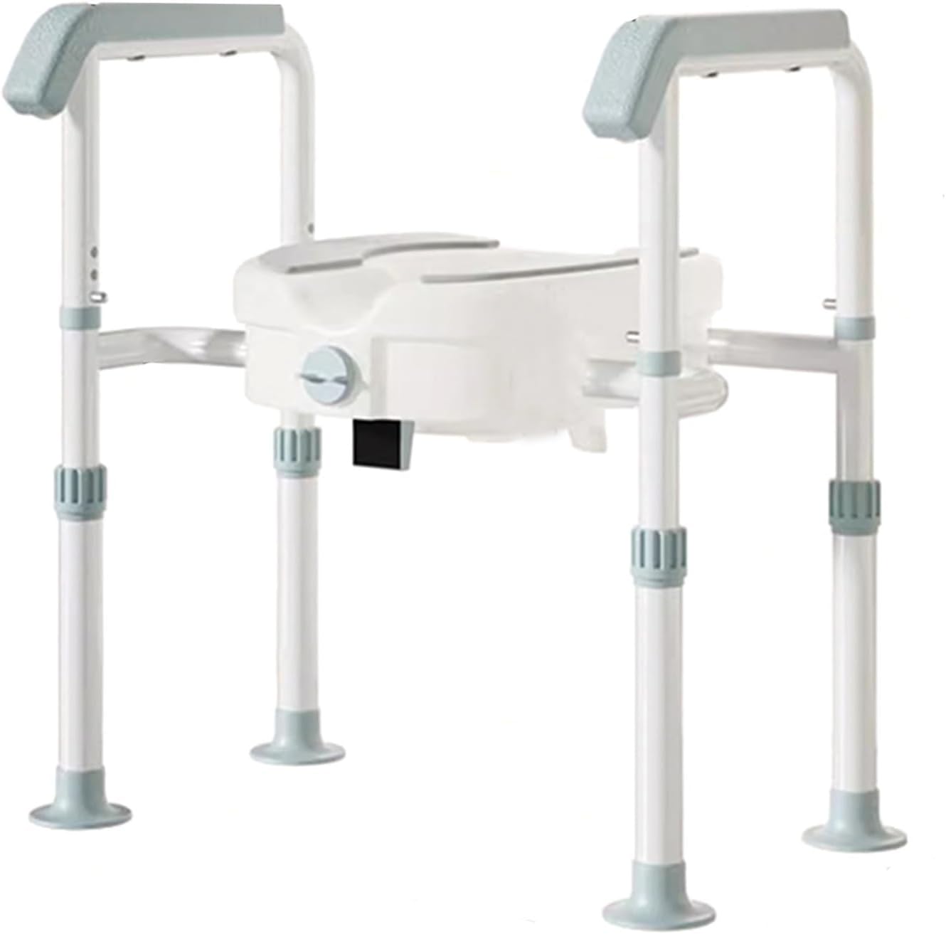 Asiento Elevado para Inodoro con Apoyabrazos, Elevación de 5 Pulgadas, Soporte hasta 350 lb, para Adultos Mayores y Personas con Discapacidad, Instalación sin Herramientas miniatura 1