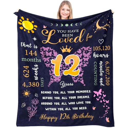 Zvzmzy Birthday Gifts for 12 Year Old Girls Blanket 60