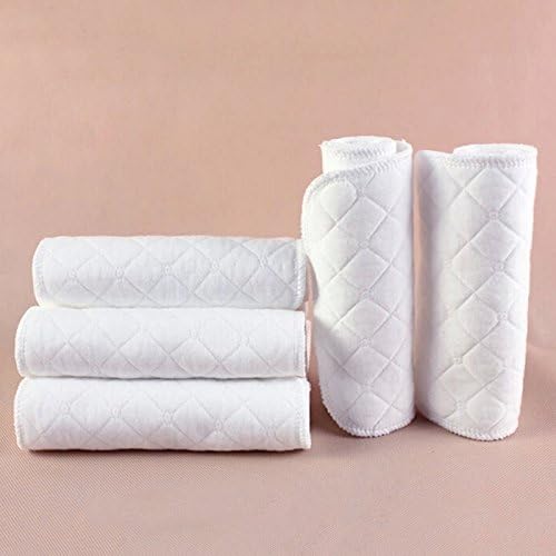 10 Pack Reusable Baby Diaper Cloth Soft Cotton Nappy Insert Washable Infant Urine Pad Sheet White