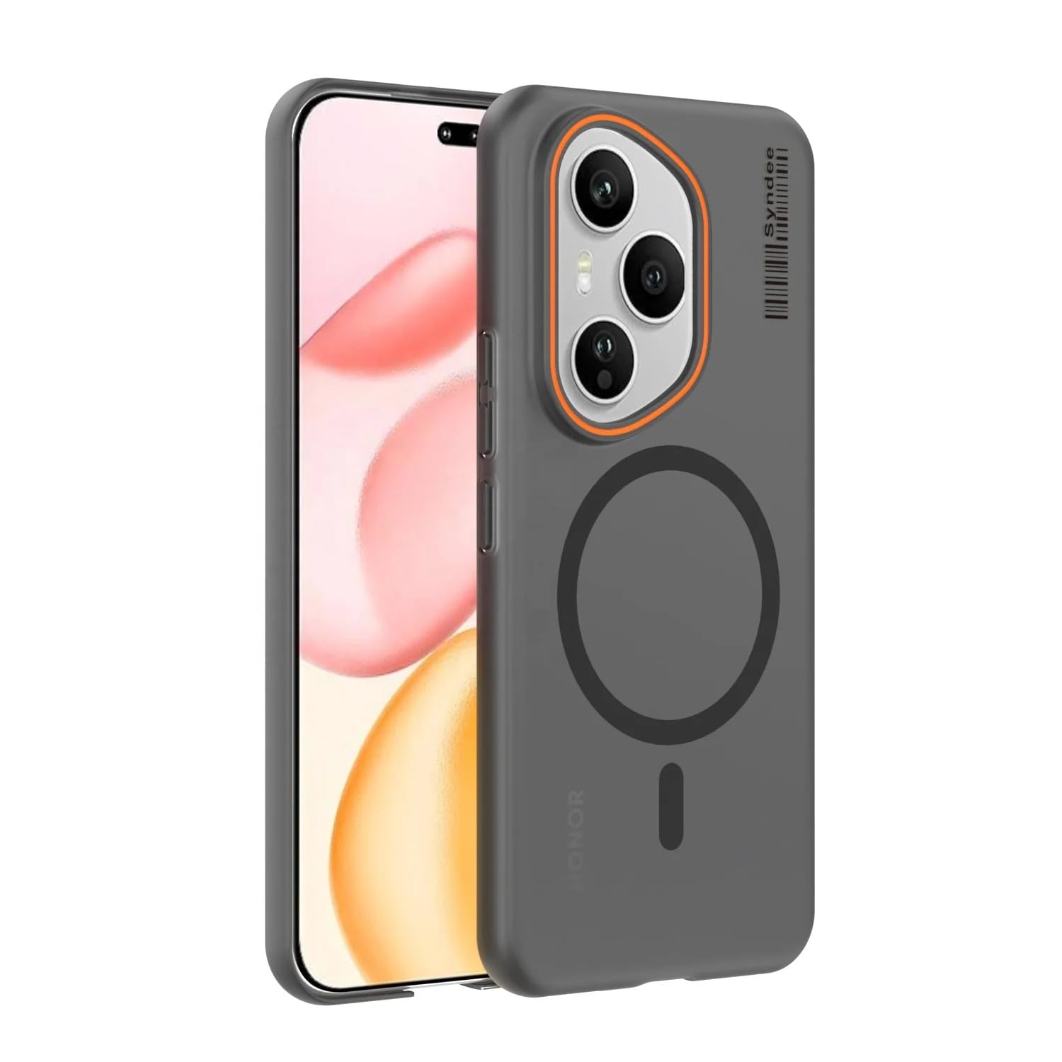 DL3 Mobilak Case Back Cover for Honor 400 Pro 5G, Sleek Frosted Translucent Back Only Compatible with Wireless Magnetic Accessories | Anti-Scratch Shockproof Phone Case (Black)