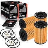 A-Premium 4-PC 10K Miles Protection Oil Filter Compatible with Hyundai Sonata 2009-2010, Santa Fe