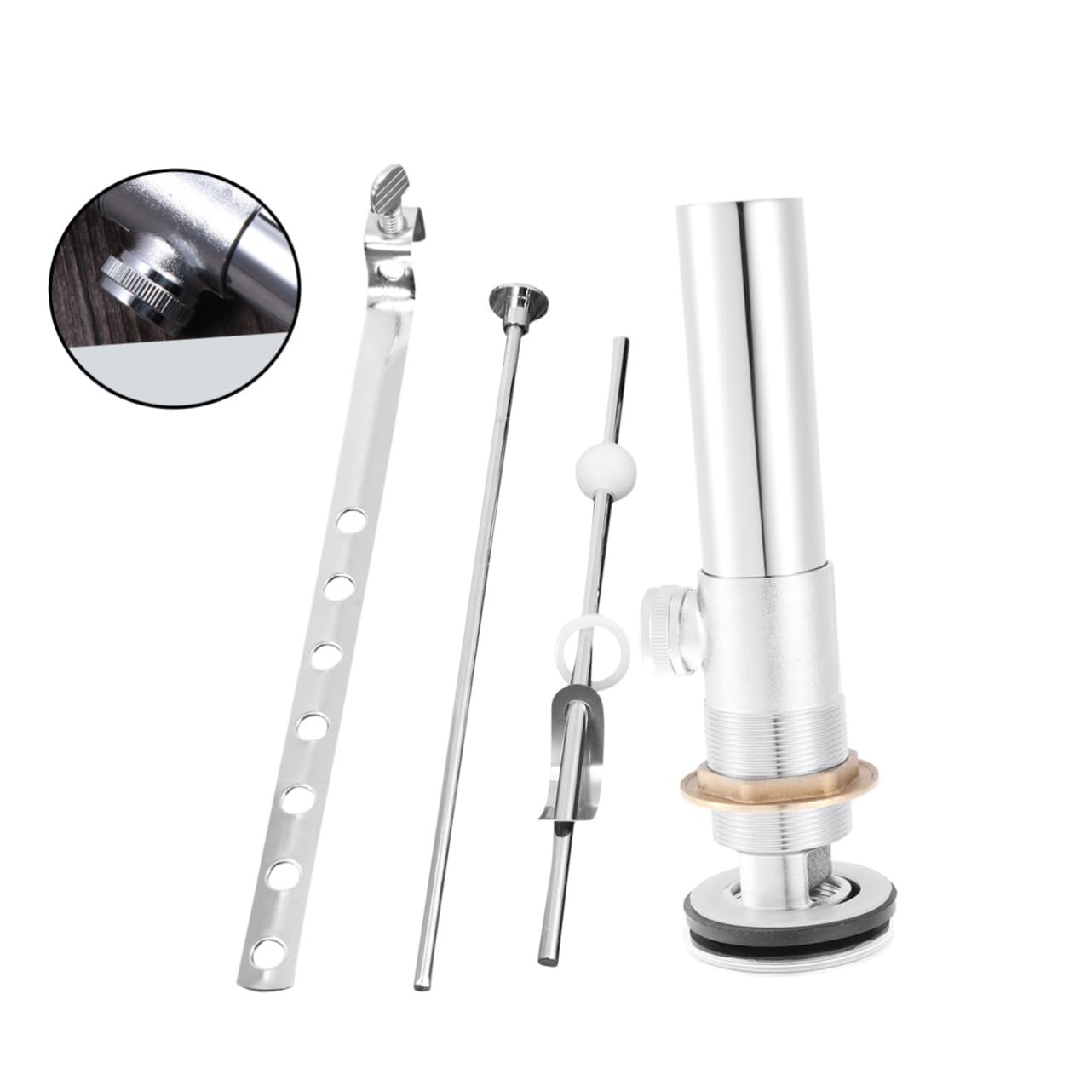 SHINEOFI Scarico Monte Per Lavabo Scarico Di Troppo Pieno Tappo Per Lavabo Nucleo in Rame Con Asta Di Sollevamento Adatto Per Lavabi Con Troppopieno