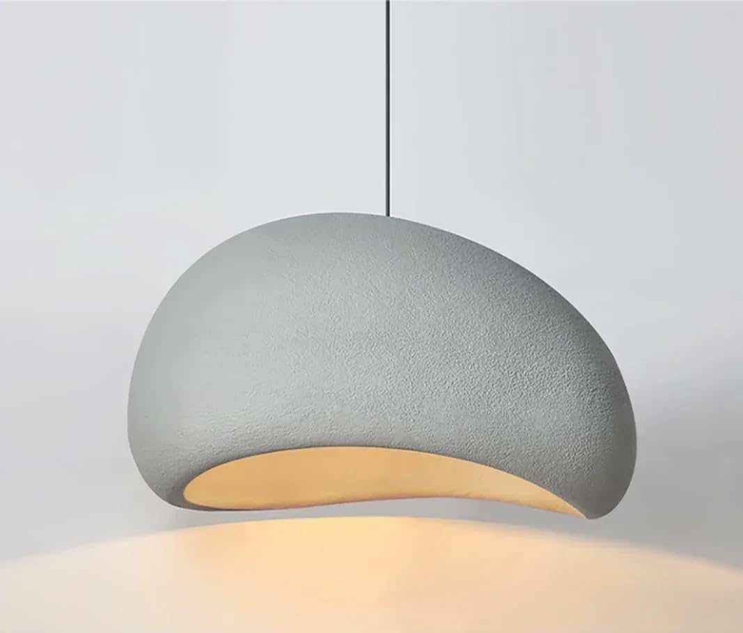Lampe suspendue design japonais en finition grise et technologie LED