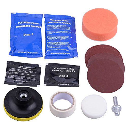 OcioDual Kit Profesional de Pulido Faros Autos Resturacion Lija Esponja Pulimento Reparacion Restauracion para Coche Automovil - imagen 2